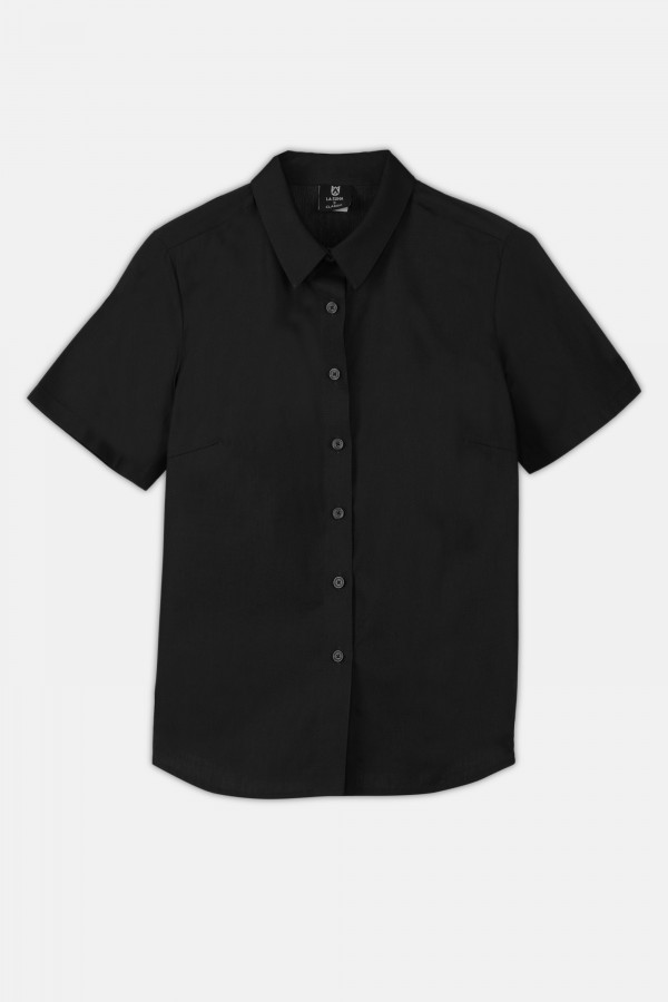 Womens Poplin Half Sleeve Collar and Single Pocket Uniform Shirt/Blouse